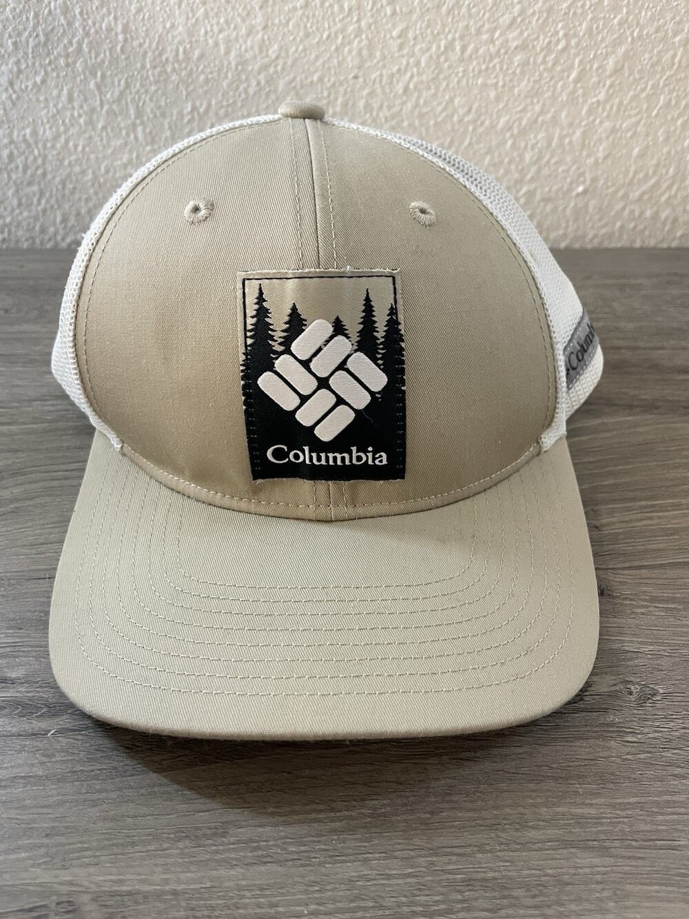 Columbia Hat Snapback Baseball Cap Olive White Gray Black 3D Mountain Logo